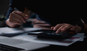 Person doing accounting