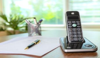 Wireless phone on desk
