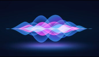 The Siri emblem on a black background.