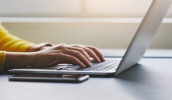 Person working on laptop