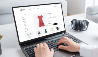 Woman building an online store