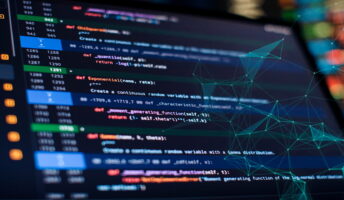 Source code on a computer screen