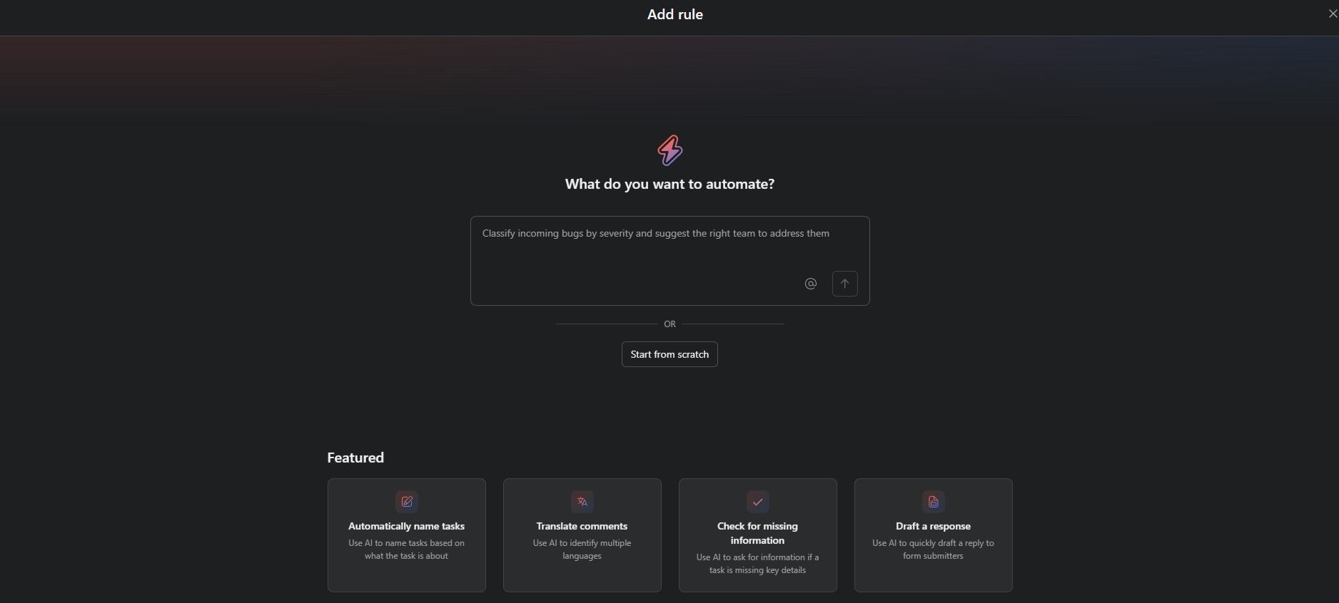 Asana automations builder home