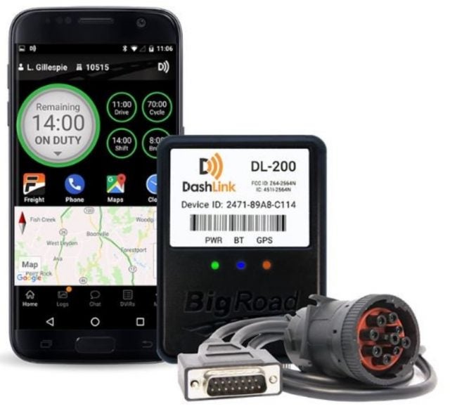 The BigRoad Dashlink ELD device and app