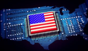 Computer chip that looks like the US flag