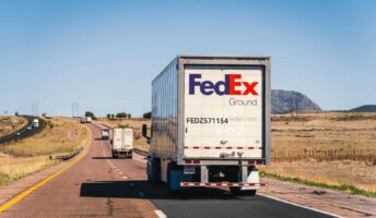 FedEx truck on a road