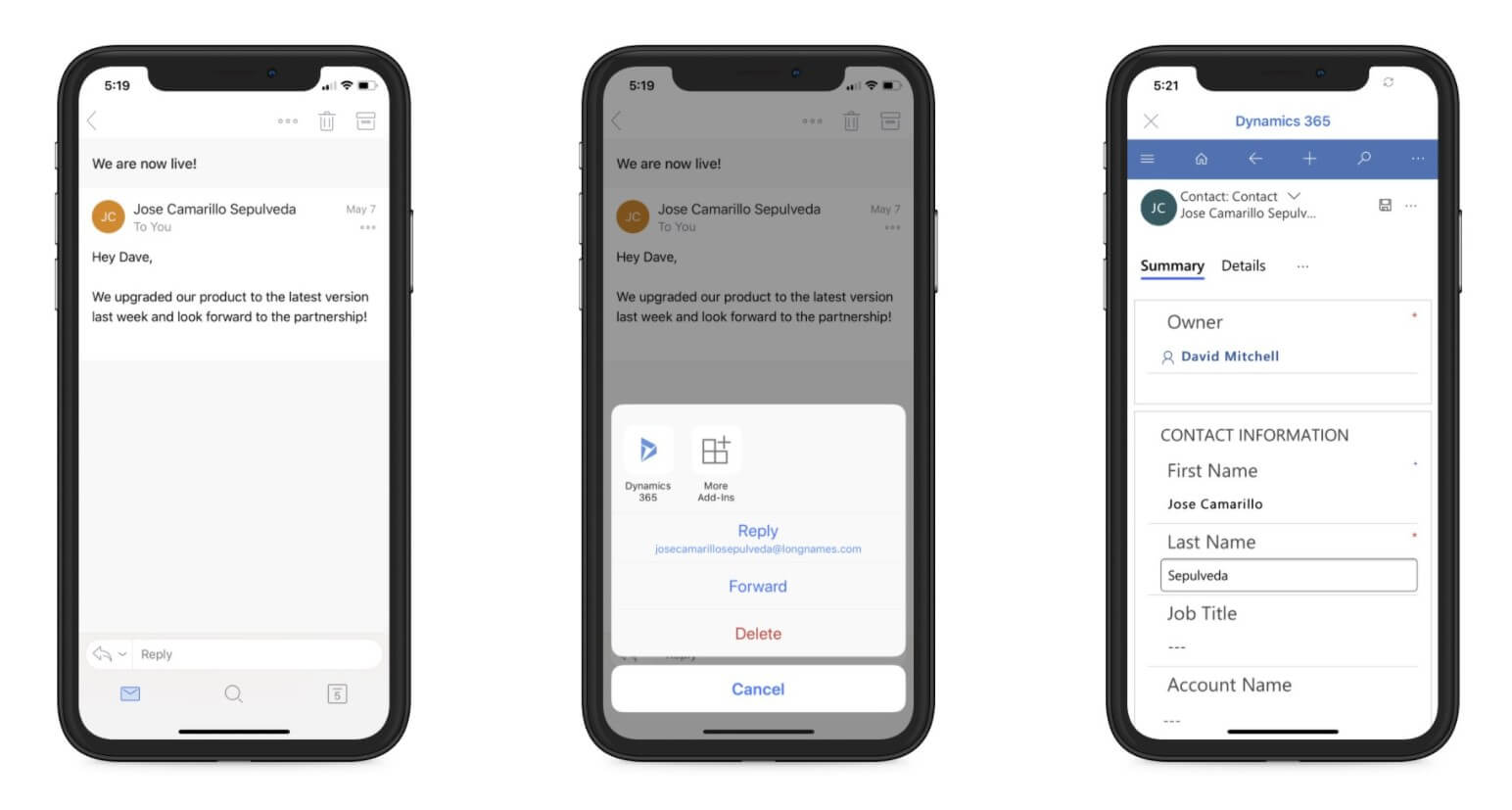 Microsoft Dynamics: mobile app