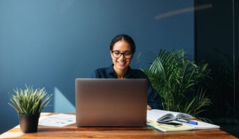Person working on laptop
