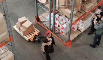 Warehouse full of assets in boxes