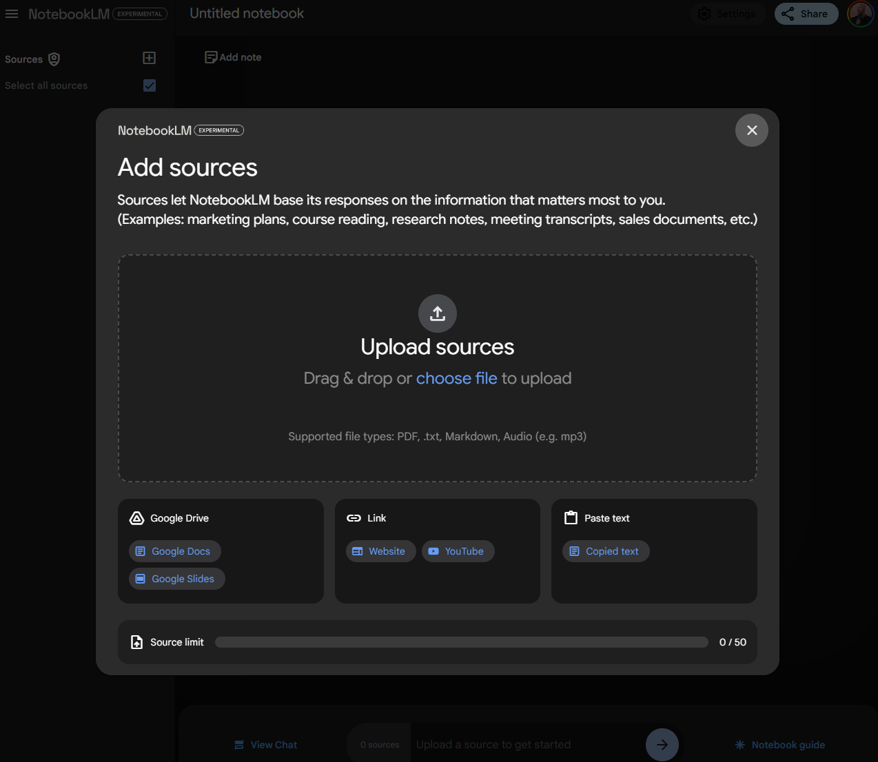 NotebookLM Add Sources