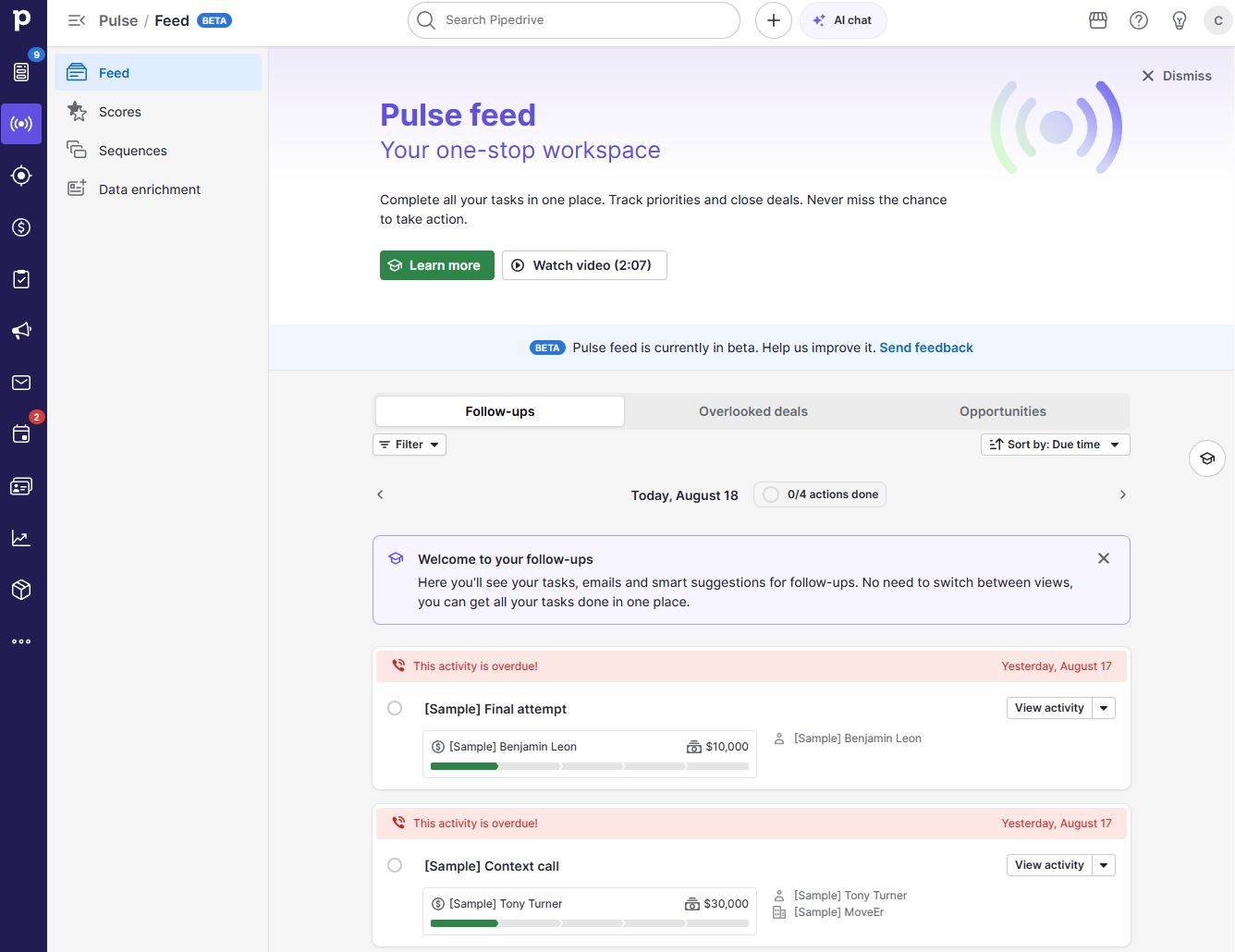 Pipedrive Pulse Feed