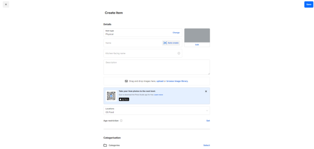 Square POS: Adding Items to the Back End