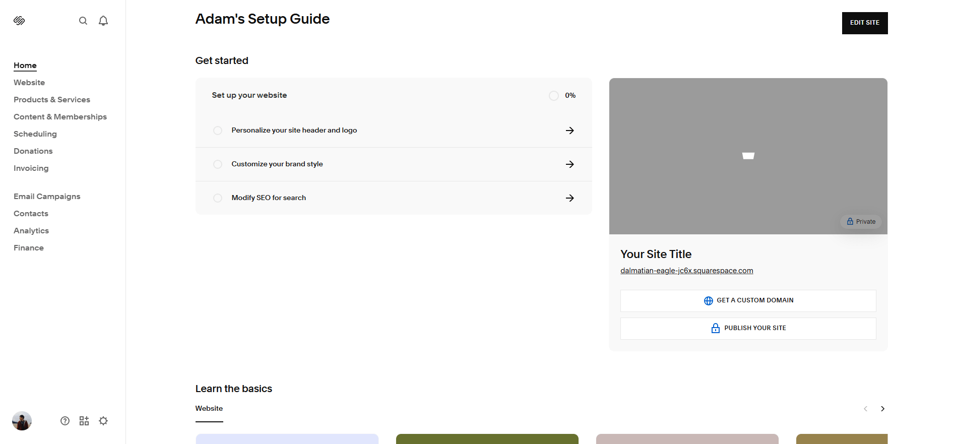 Squarespace setup guide