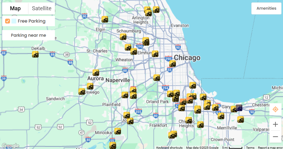 Truck Parking Club Map