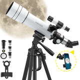 FOKOOS FT10 Telescope for Adults & Kids, 70mm Aperture 400mm AZ Fully Multi-Coated Mount Astronomical Refracting Telescope 20X-333X, Portable Tripod, Phone Adapter
