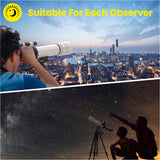 FOKOOS FT10 Telescope for Adults & Kids, 70mm Aperture 400mm AZ Fully Multi-Coated Mount Astronomical Refracting Telescope 20X-333X, Portable Tripod, Phone Adapter