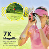 Fokoos Golf Rangefinder with Slope, 1200 Yards Range Finder Golf, 7X Magnification Rangefinder for Golfing and Hunting, Laser Rangefinder with Flag-Lock Vibration, Rechargeable, IP54 Waterproof